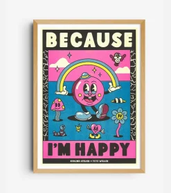 Affiche A3 Because I’m Happy, Pharrell Williams - Kiblind Atelier