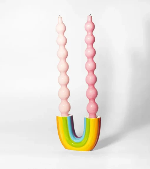 Bougeoir arc-en-ciel