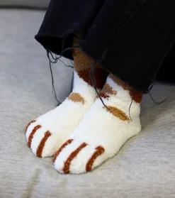 Chaussettes moumoute chat