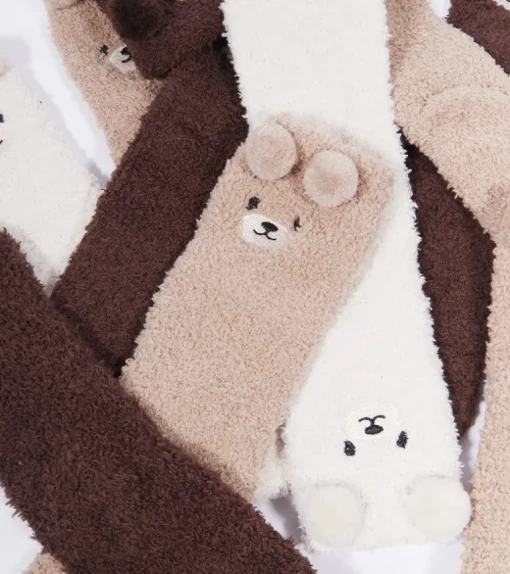 Chaussettes ourson en moumoute