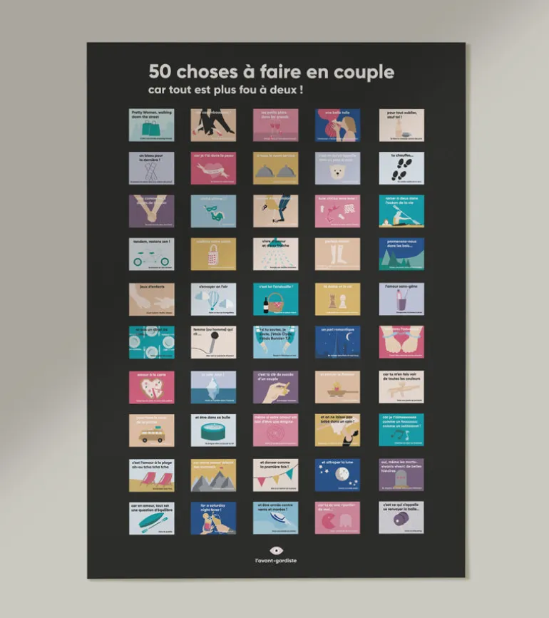 Poster 50 choses à faire en couple