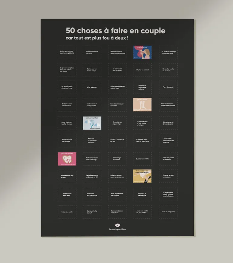 Poster 50 choses à faire en couple