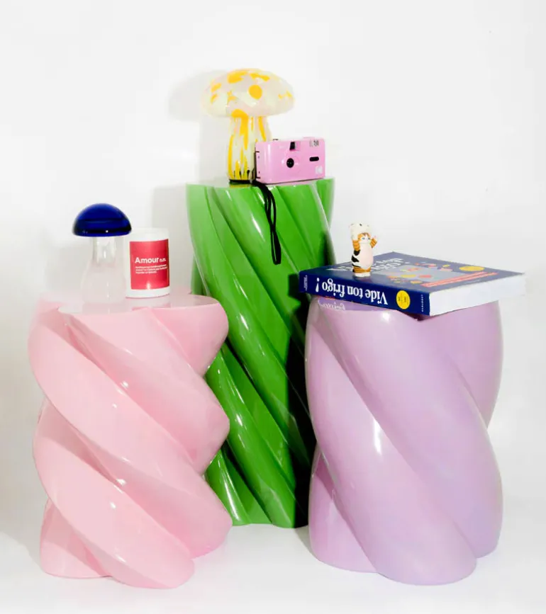 Table d'appoint marshmallow Rose bonbon